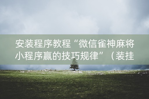 安装程序教程“微信雀神麻将小程序赢的技巧规律”（装挂怎么安装)