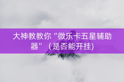 大神教教你“微乐卡五星辅助器”（是否能开挂)