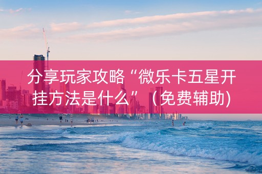 分享玩家攻略“微乐卡五星开挂方法是什么”（免费辅助)