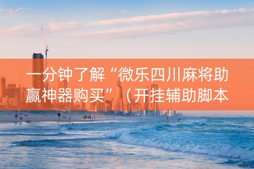 一分钟了解“微乐四川麻将助赢神器购买”（开挂辅助脚本)