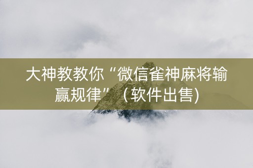大神教教你“微信雀神麻将输赢规律”（软件出售)