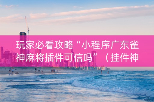 玩家必看攻略“小程序广东雀神麻将插件可信吗”（挂件神器)