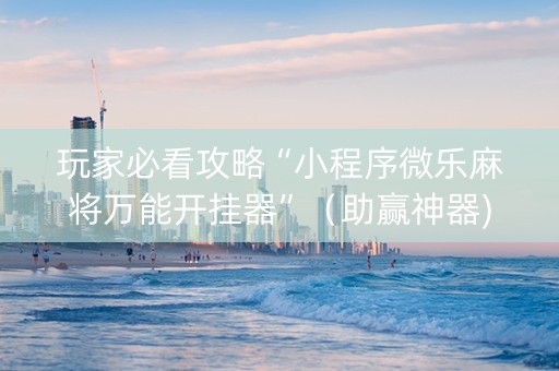 玩家必看攻略“小程序微乐麻将万能开挂器”（助赢神器)