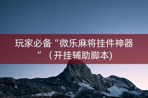 玩家必备“微乐麻将挂件神器”（开挂辅助脚本)