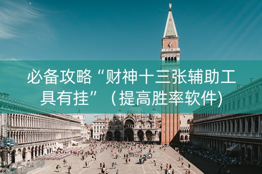 必备攻略“财神十三张辅助工具有挂”（提高胜率软件)