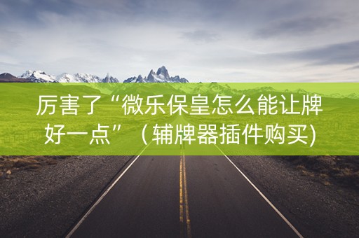 厉害了“微乐保皇怎么能让牌好一点”（辅牌器插件购买)