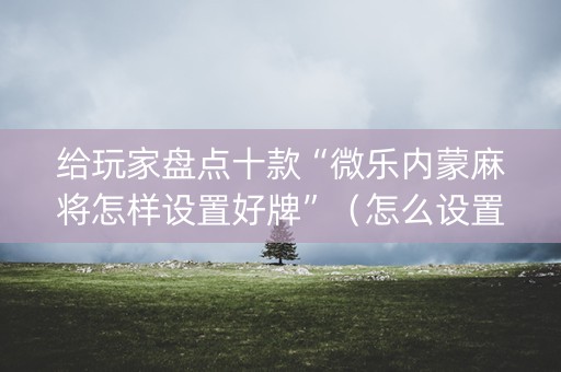给玩家盘点十款“微乐内蒙麻将怎样设置好牌”（怎么设置能有好牌)