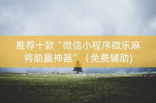 推荐十款“微信小程序微乐麻将助赢神器”（免费辅助)