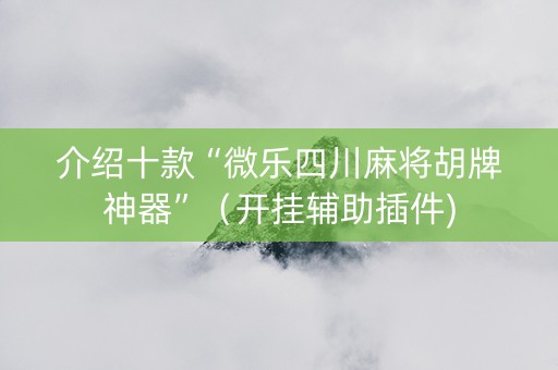 介绍十款“微乐四川麻将胡牌神器”（开挂辅助插件)