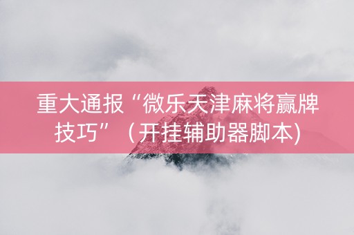 重大通报“微乐天津麻将赢牌技巧”（开挂辅助器脚本)
