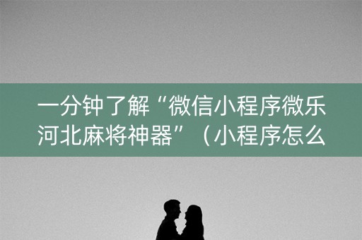 一分钟了解“微信小程序微乐河北麻将神器”（小程序怎么才会赢)