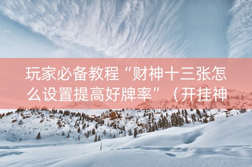 玩家必备教程“财神十三张怎么设置提高好牌率”（开挂神器下载)