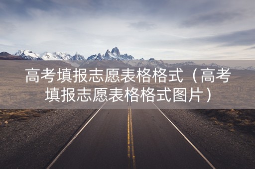 高考填报志愿表格格式（高考填报志愿表格格式图片）