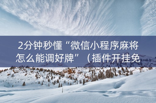 2分钟秒懂“微信小程序麻将怎么能调好牌”（插件开挂免费AI)
