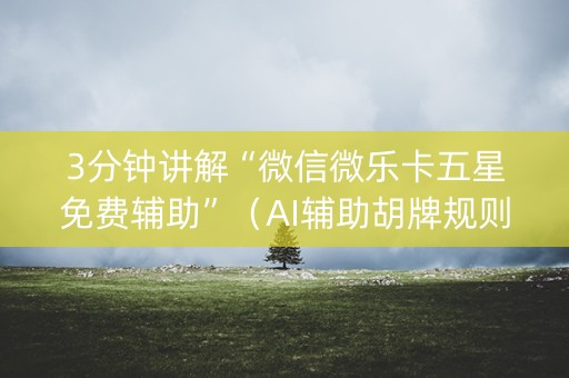 3分钟讲解“微信微乐卡五星免费辅助”（AI辅助胡牌规则)