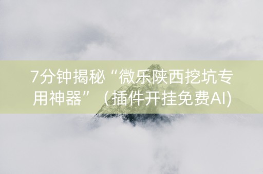 7分钟揭秘“微乐陕西挖坑专用神器”（插件开挂免费AI)