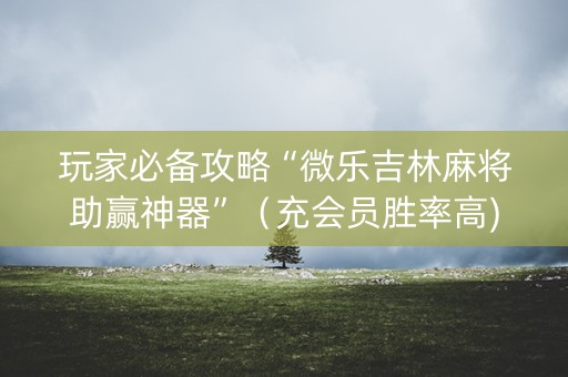 玩家必备攻略“微乐吉林麻将助赢神器”（充会员胜率高)