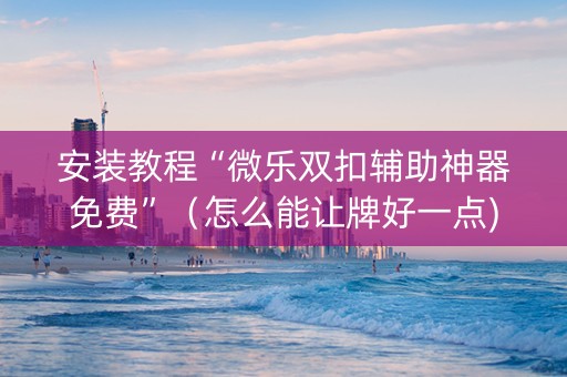 安装教程“微乐双扣辅助神器免费”（怎么能让牌好一点)