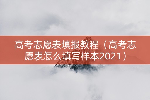 高考志愿表填报教程（高考志愿表怎么填写样本2021）