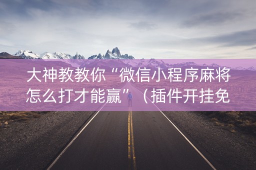 大神教教你“微信小程序麻将怎么打才能赢”（插件开挂免费AI)