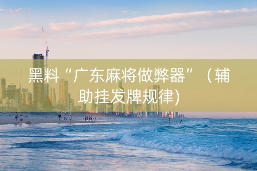 黑料“广东麻将做弊器”（辅助挂发牌规律)