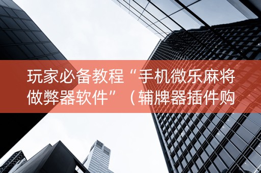玩家必备教程“手机微乐麻将做弊器软件”（辅牌器插件购买)