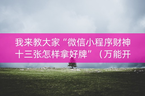 我来教大家“微信小程序财神十三张怎样拿好牌”（万能开挂器)