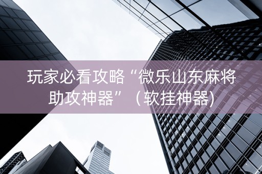 玩家必看攻略“微乐山东麻将助攻神器”（软挂神器)