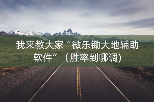 我来教大家“微乐锄大地辅助软件”（胜率到哪调)