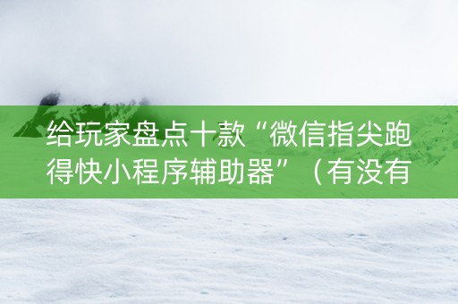 给玩家盘点十款“微信指尖跑得快小程序辅助器”（有没有猫腻)