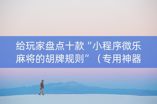 给玩家盘点十款“小程序微乐麻将的胡牌规则”（专用神器)