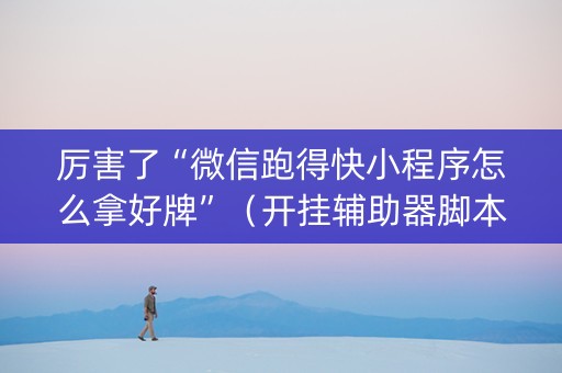 厉害了“微信跑得快小程序怎么拿好牌”（开挂辅助器脚本)