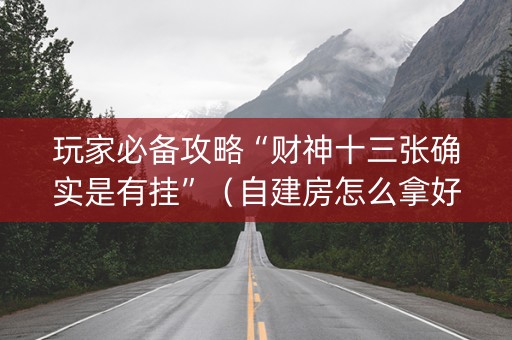 玩家必备攻略“财神十三张确实是有挂”（自建房怎么拿好牌)