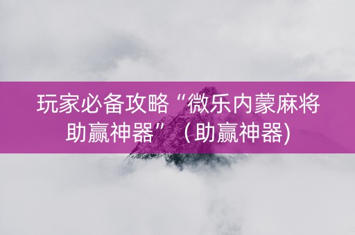 玩家必备攻略“微乐内蒙麻将助赢神器”（助赢神器)