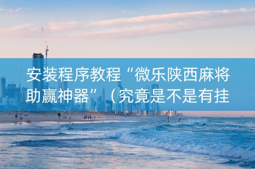 安装程序教程“微乐陕西麻将助赢神器”（究竟是不是有挂)