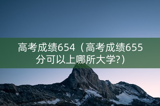 高考成绩654（高考成绩655分可以上哪所大学?）