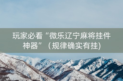 玩家必看“微乐辽宁麻将挂件神器”（规律确实有挂)