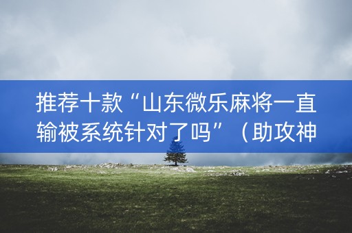 推荐十款“山东微乐麻将一直输被系统针对了吗”（助攻神器)