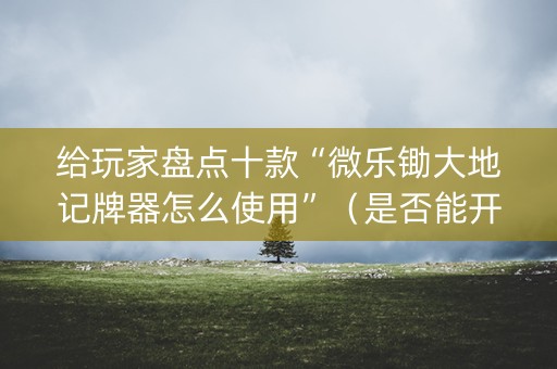 给玩家盘点十款“微乐锄大地记牌器怎么使用”（是否能开挂)