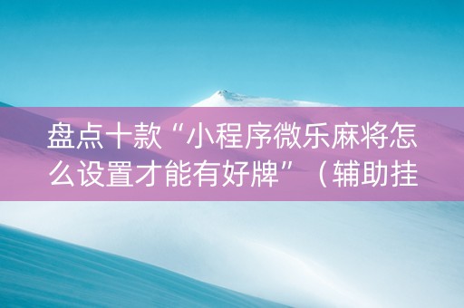 盘点十款“小程序微乐麻将怎么设置才能有好牌”（辅助挂发牌规律)