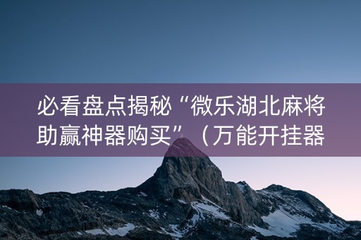 必看盘点揭秘“微乐湖北麻将助赢神器购买”（万能开挂器)