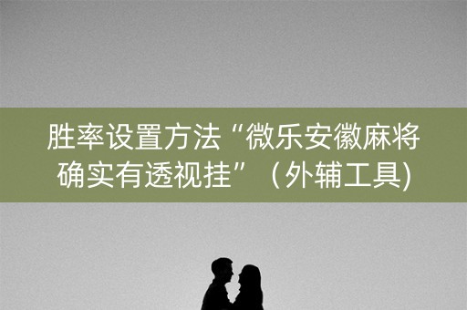 胜率设置方法“微乐安徽麻将确实有透视挂”（外辅工具)