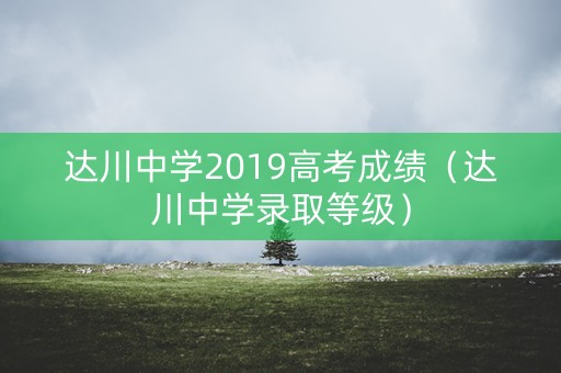 达川中学2019高考成绩（达川中学录取等级）