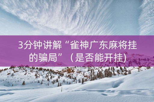 3分钟讲解“雀神广东麻将挂的骗局”（是否能开挂)