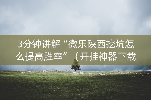 3分钟讲解“微乐陕西挖坑怎么提高胜率”（开挂神器下载)