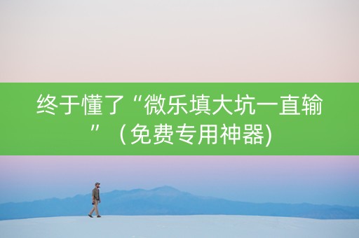终于懂了“微乐填大坑一直输”（免费专用神器)