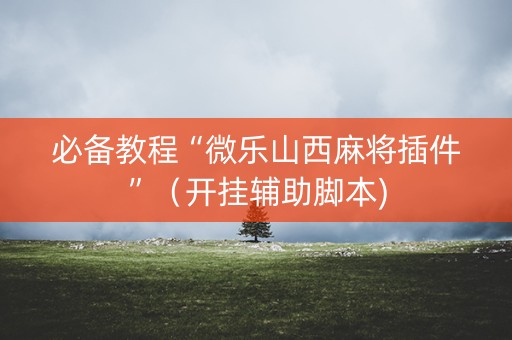 必备教程“微乐山西麻将插件”（开挂辅助脚本)