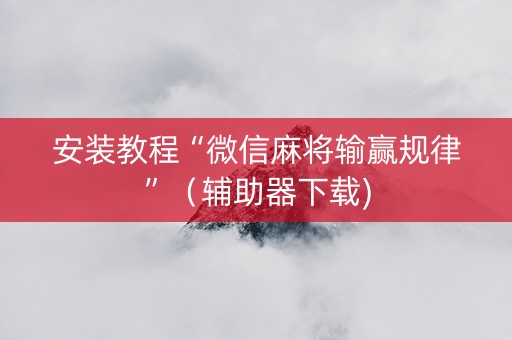 安装教程“微信麻将输赢规律”（辅助器下载)