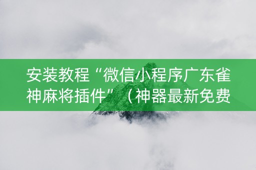 安装教程“微信小程序广东雀神麻将插件”（神器最新免费)