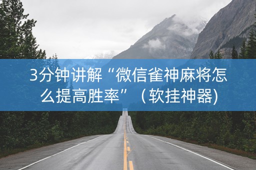 3分钟讲解“微信雀神麻将怎么提高胜率”（软挂神器)